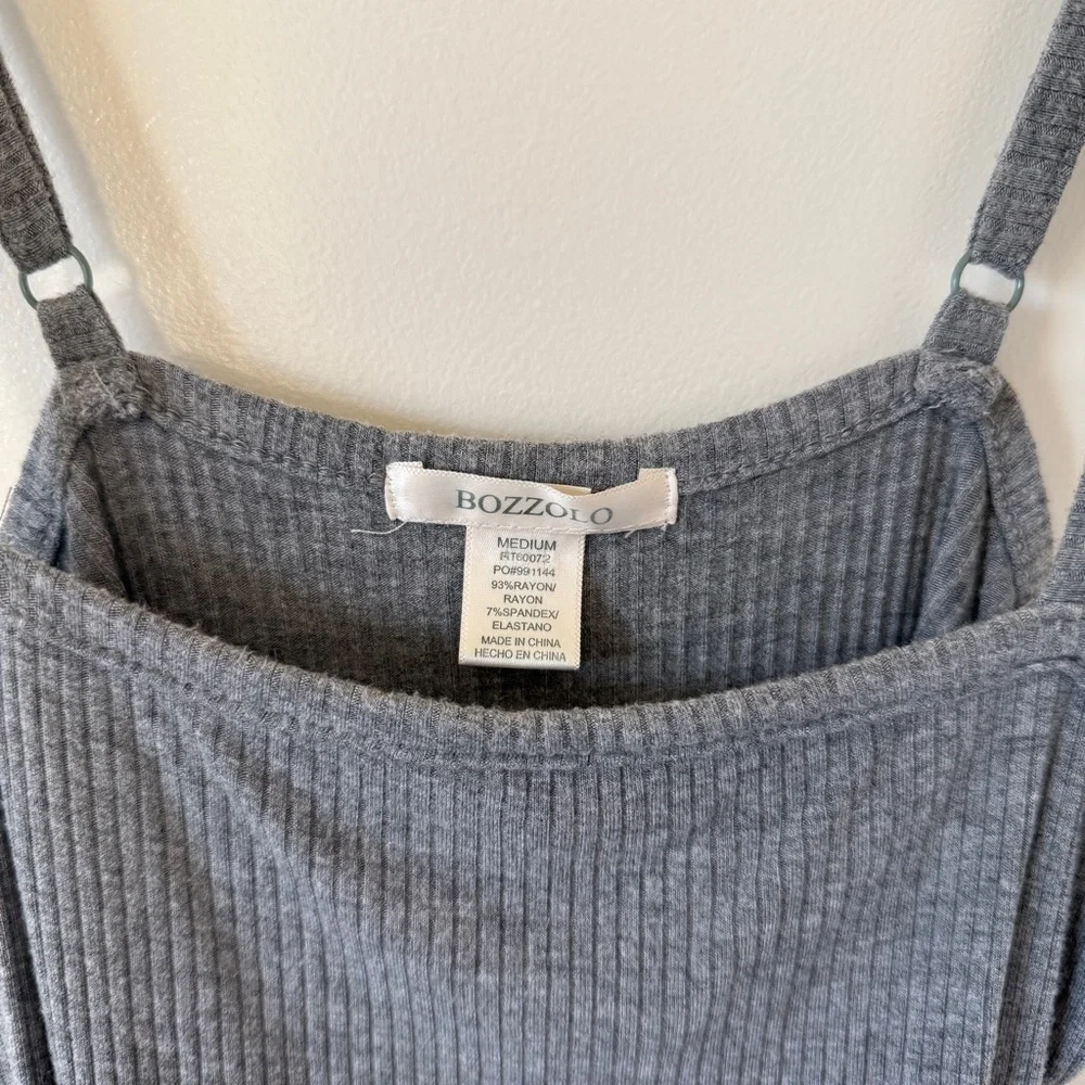 Heather Gray Ribbed Cami Tank Bodysuit - Picture 8 of 8